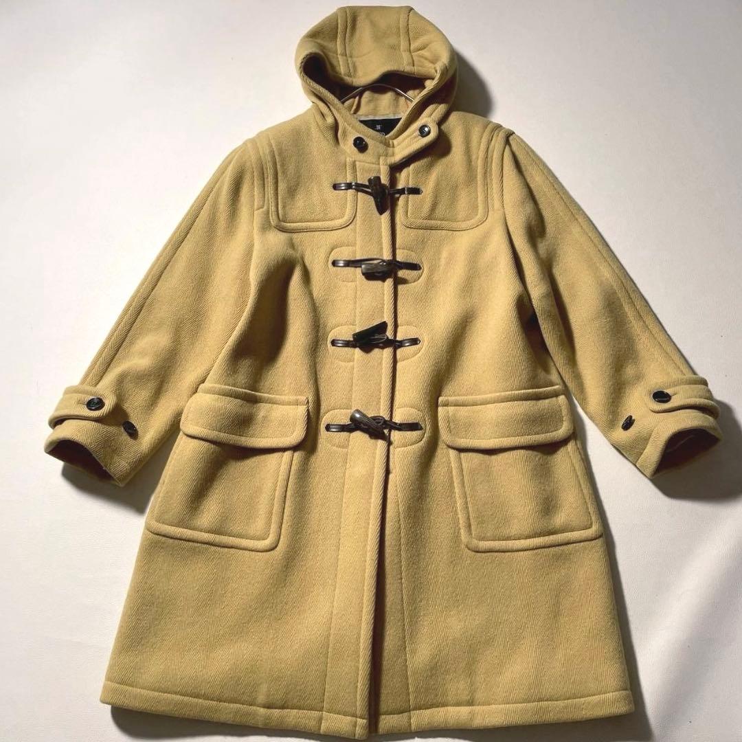 【くろねこ】INED　ダッフルコート ヘリンボーン 日本製 イエロー