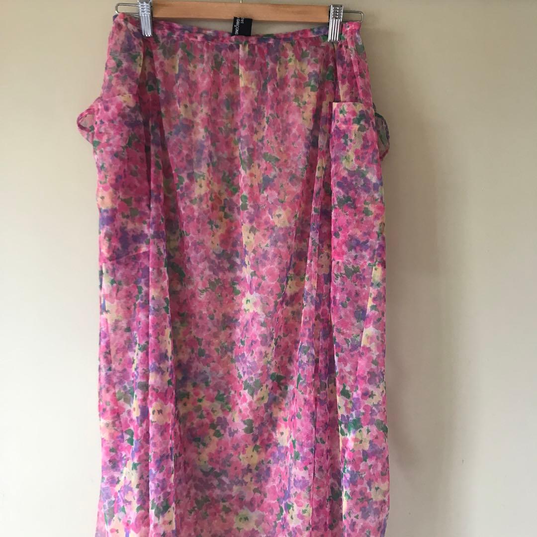 COMME des GARÇONS 花柄ロングスカート