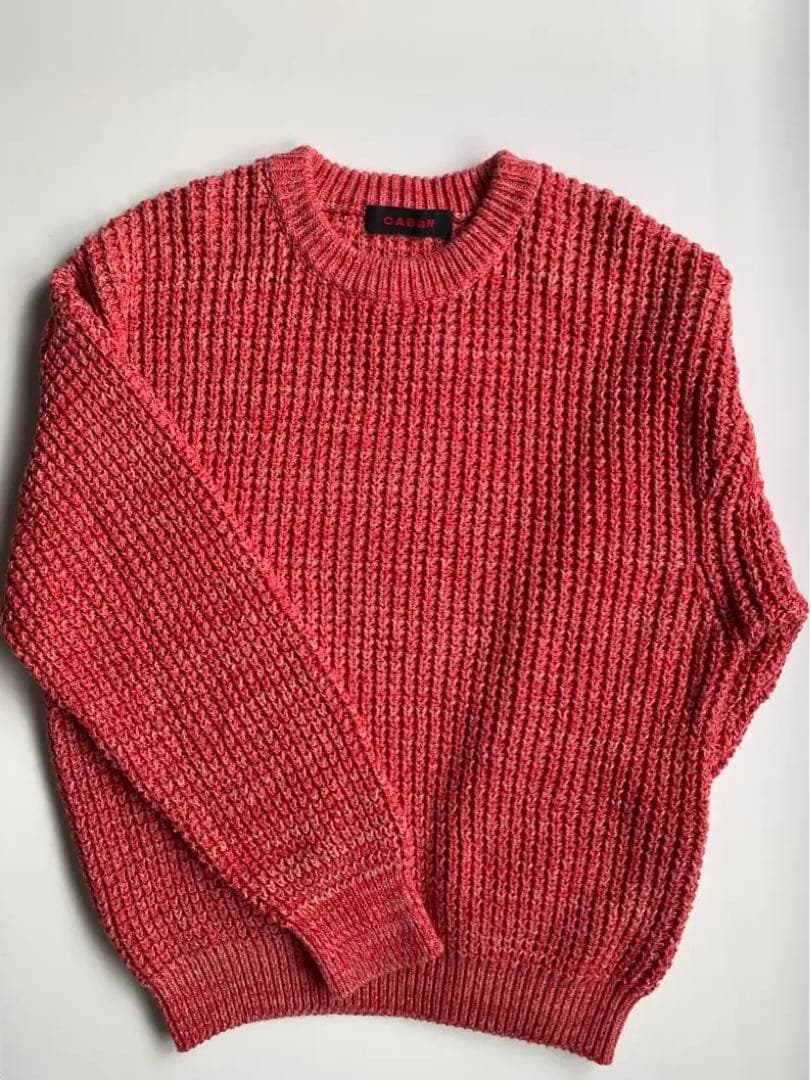 【美品】CABaN コットンカシミヤワッフルMIX クルーネックニットセーター