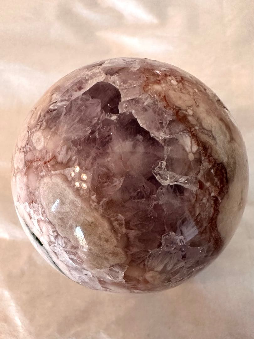 ピンクアメジスト　アメジスト　フラワーアゲート　ドゥルージー　スフィア
