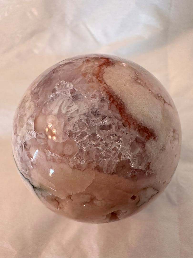 ピンクアメジスト　アメジスト　フラワーアゲート　ドゥルージー　スフィア