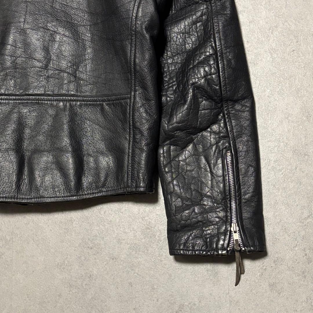 【vintage】ダブル　ライダース　アメジャン　L 革ジャン　バイカー　黒