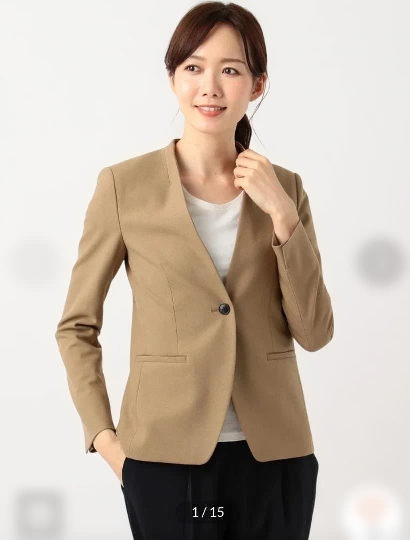 極美品*アイシービー*ＩＣＢ*パンツスーツ*ノーカラー*大きいサイズ*13号*