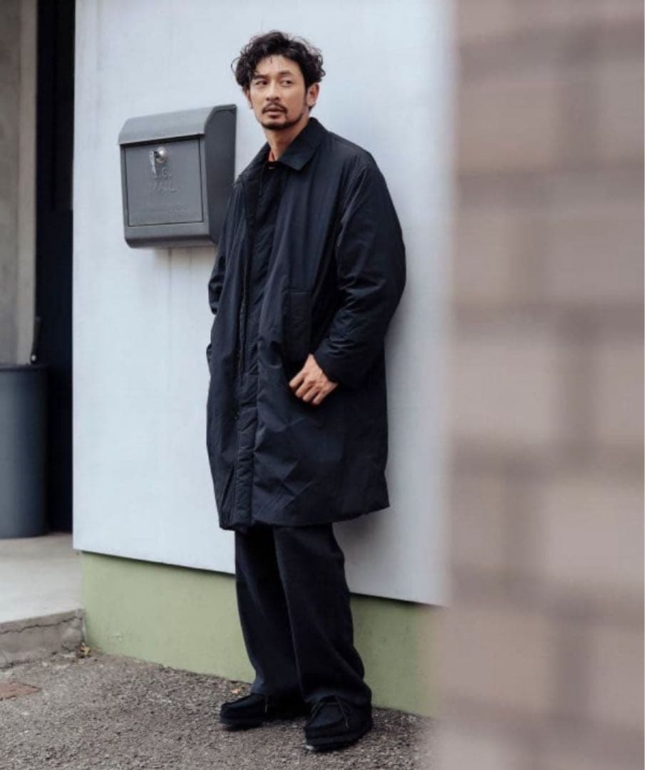 【美品】OCTAナイロンコート　黒Ｌ