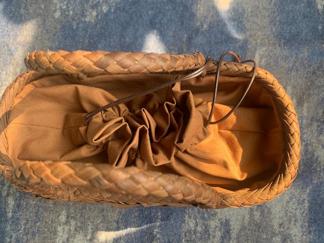 山葡萄 かご 乱れ編み 籠 職人の手作り手提げ 内布あり