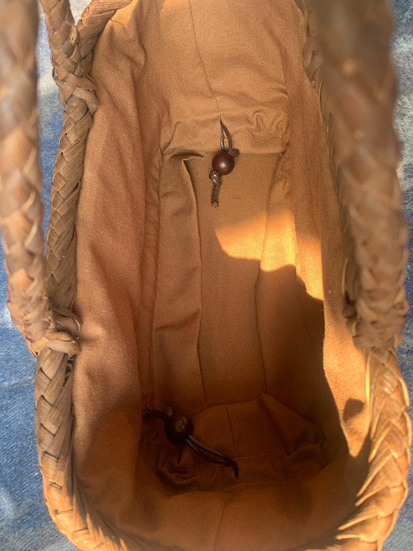 山葡萄 かご 乱れ編み 籠 職人の手作り手提げ 内布あり