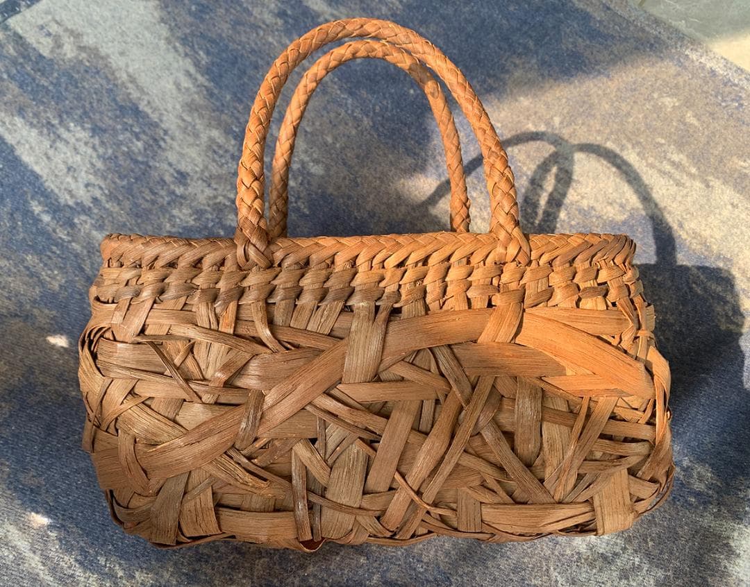 山葡萄 かご 乱れ編み 籠 職人の手作り手提げ 内布あり