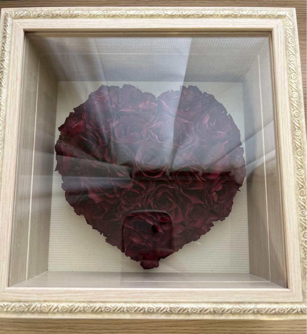 バラ　ハート型インテリア　ブリザーブドフラワー