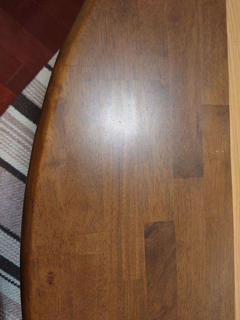 楕円形木製センターテーブル　折りたためる