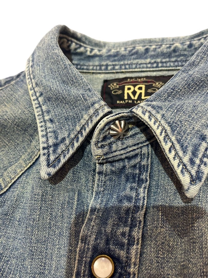 ダブルアールエル　インディゴ　ウエスタンデニムシャツ　M RRL ラルフローレン