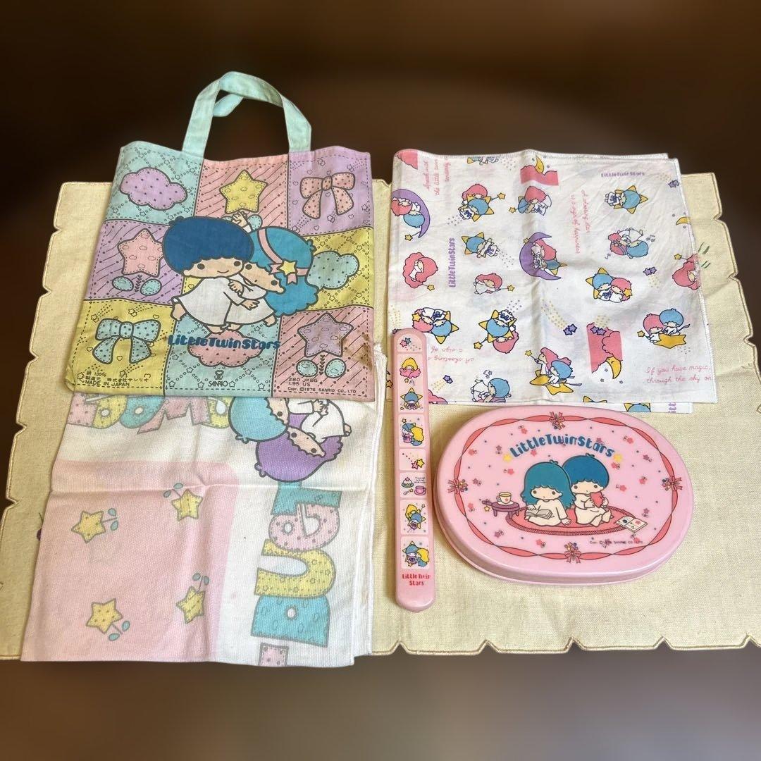貴重キキララLittleTwinStarsお弁当箱箸箱ランチバッグクロス1976