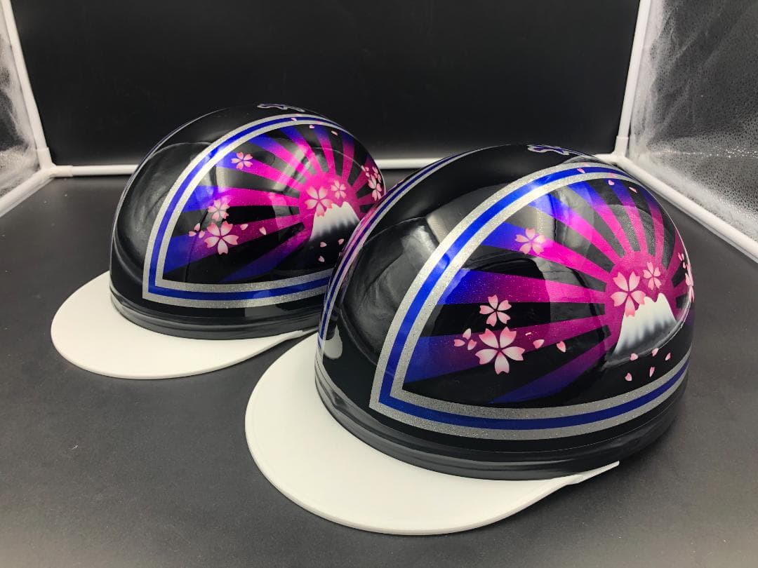 コルク半　カスタム　富士日章　マジック　ブラックピンクブルー　ラメ　桜　セット