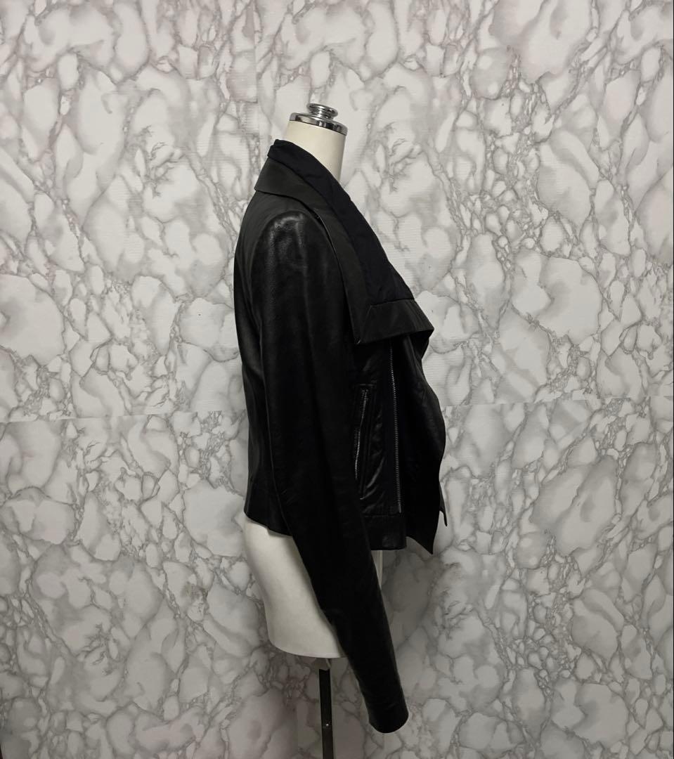 Rick Owens 本革　デザインレザージャケット　ジップ　イタリア製