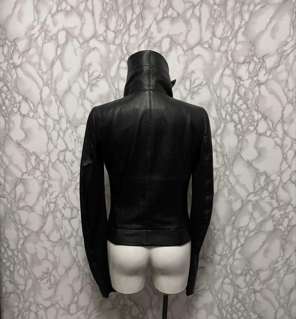Rick Owens 本革　デザインレザージャケット　ジップ　イタリア製