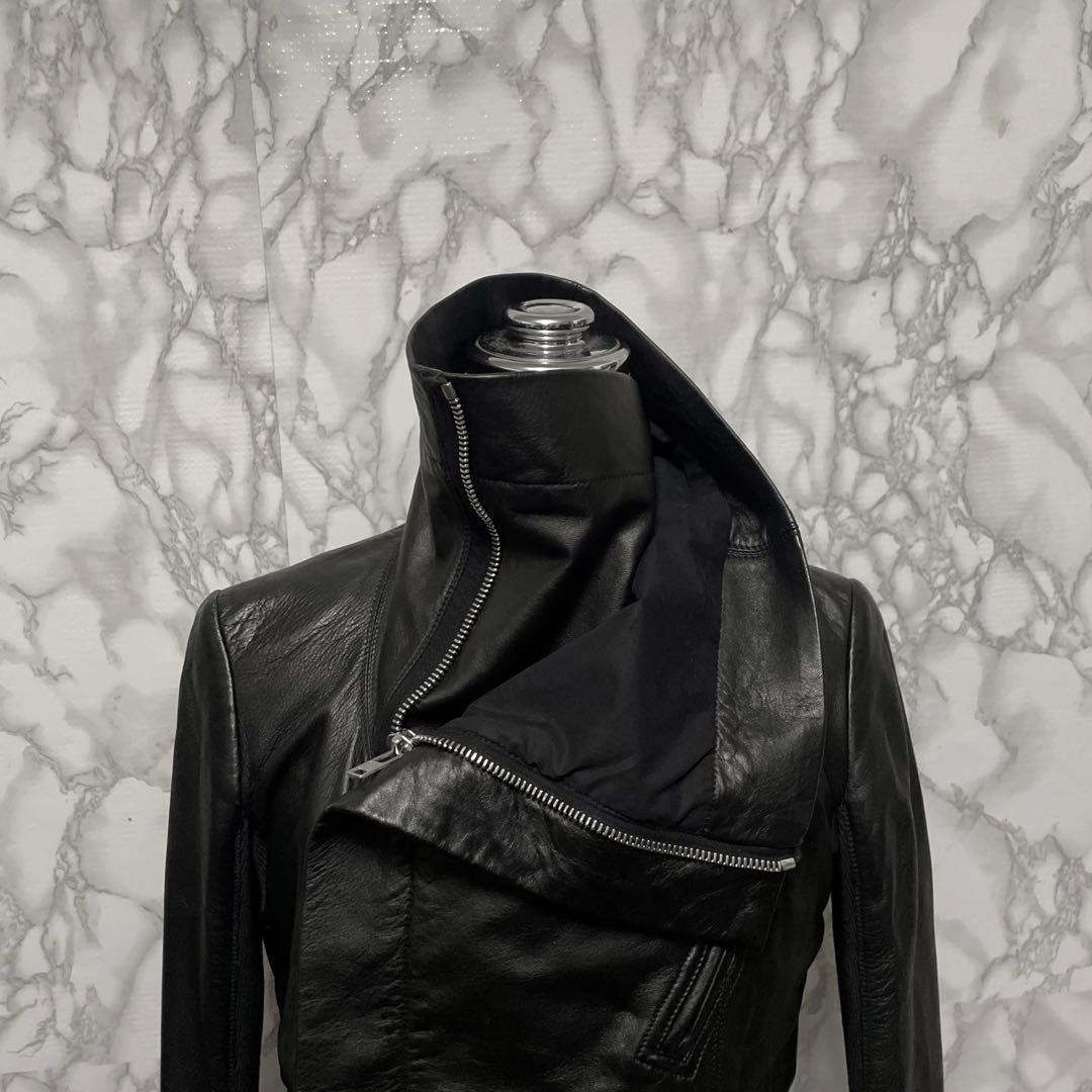Rick Owens 本革　デザインレザージャケット　ジップ　イタリア製