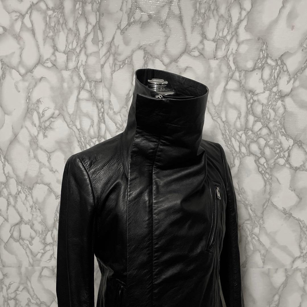 Rick Owens 本革　デザインレザージャケット　ジップ　イタリア製