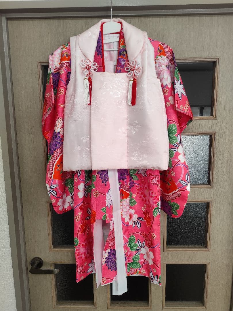 七五三 着物セット3歳 ピンク 花柄