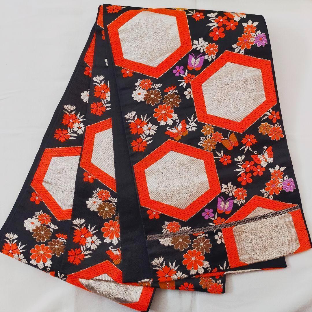 七五三 7歳 正絹　セット 081505　桐　桔梗　紅葉　青海波　金駒刺繍