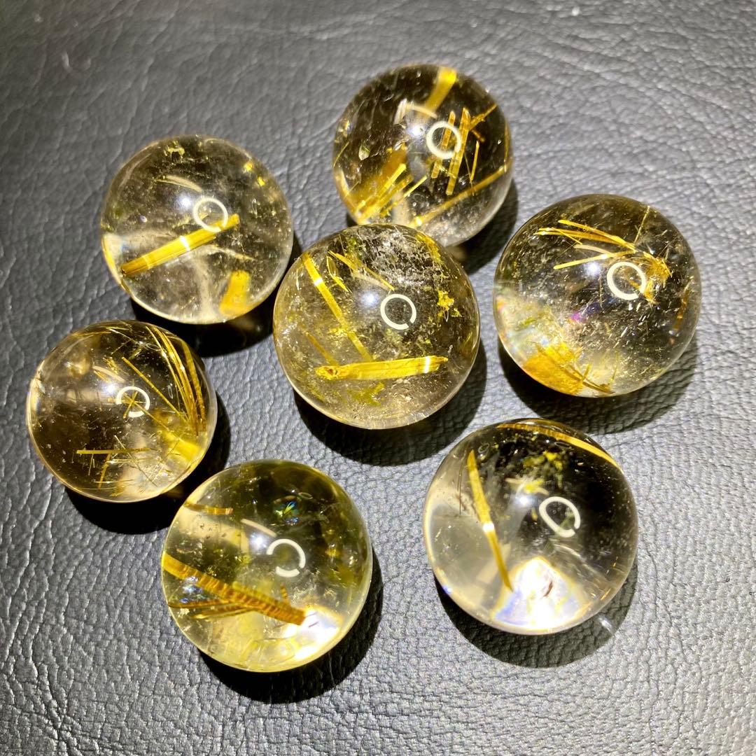 七星陣 【財運・金運・事業運up❗️】レインボー☆タイチンルチル 丸玉 A702