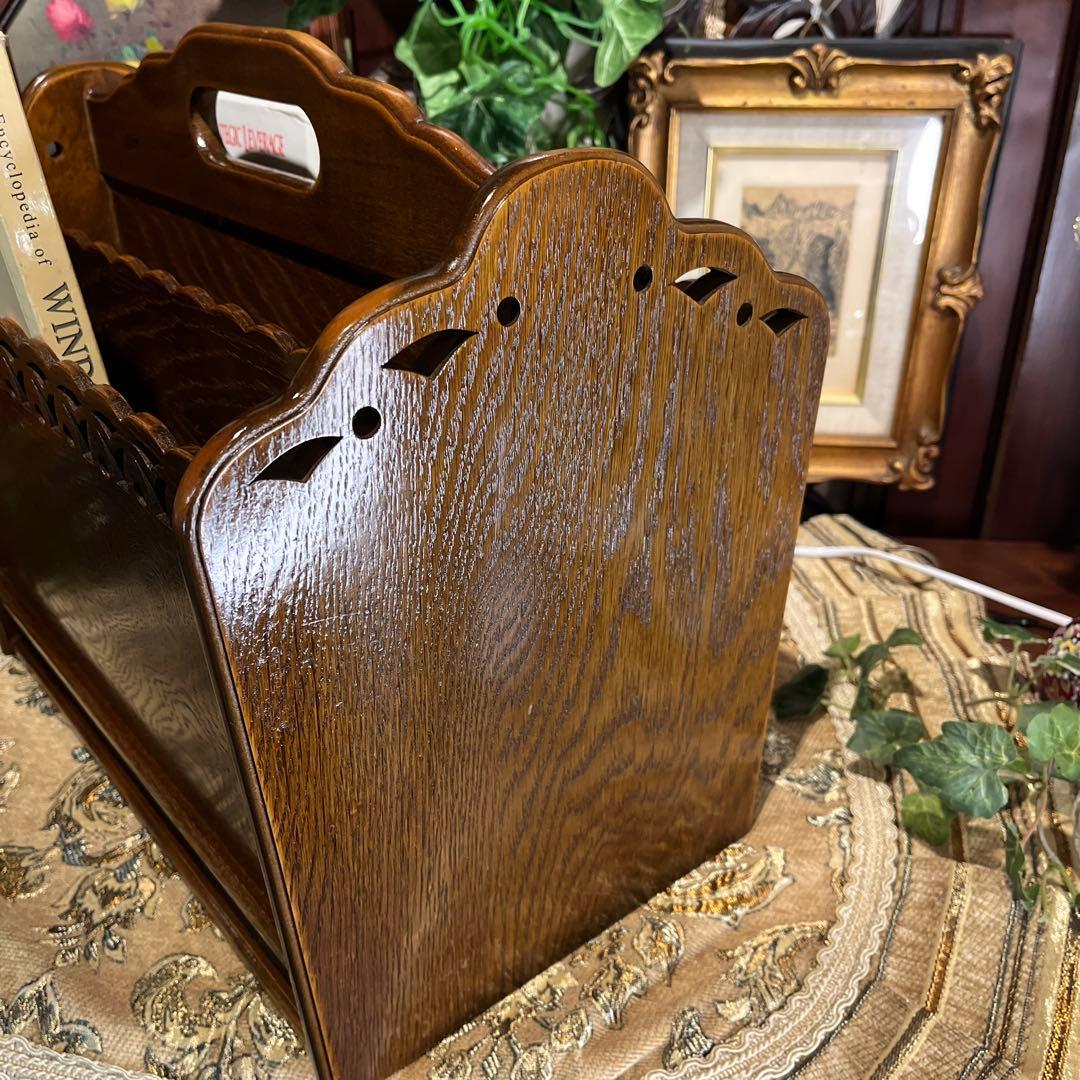 希少　パリ雑貨屋　アンティーク小物入れ　マガジンラック　引き出し付き