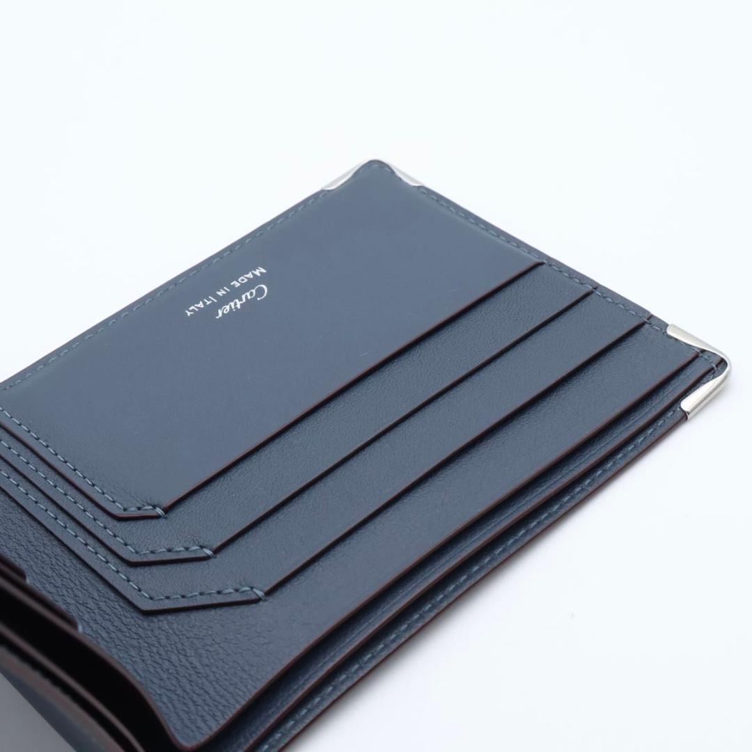 【未使用級】Cartier マストライン　二つ折り財布　ブルーグレー