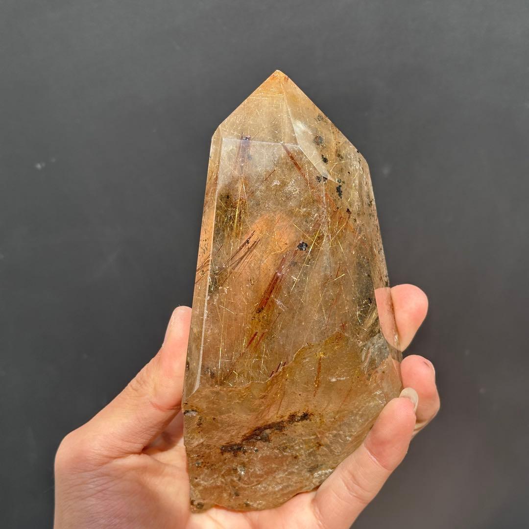 天然石ルチルクォーツのポイント　置物G.63