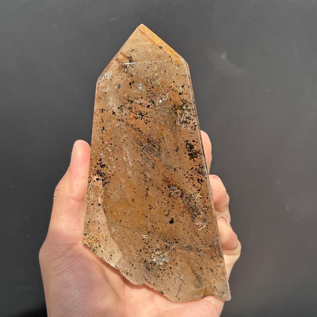 天然石ルチルクォーツのポイント　置物G.63