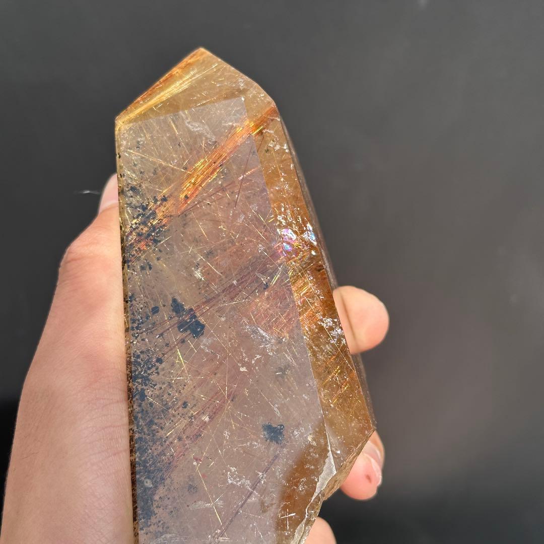 天然石ルチルクォーツのポイント　置物G.63