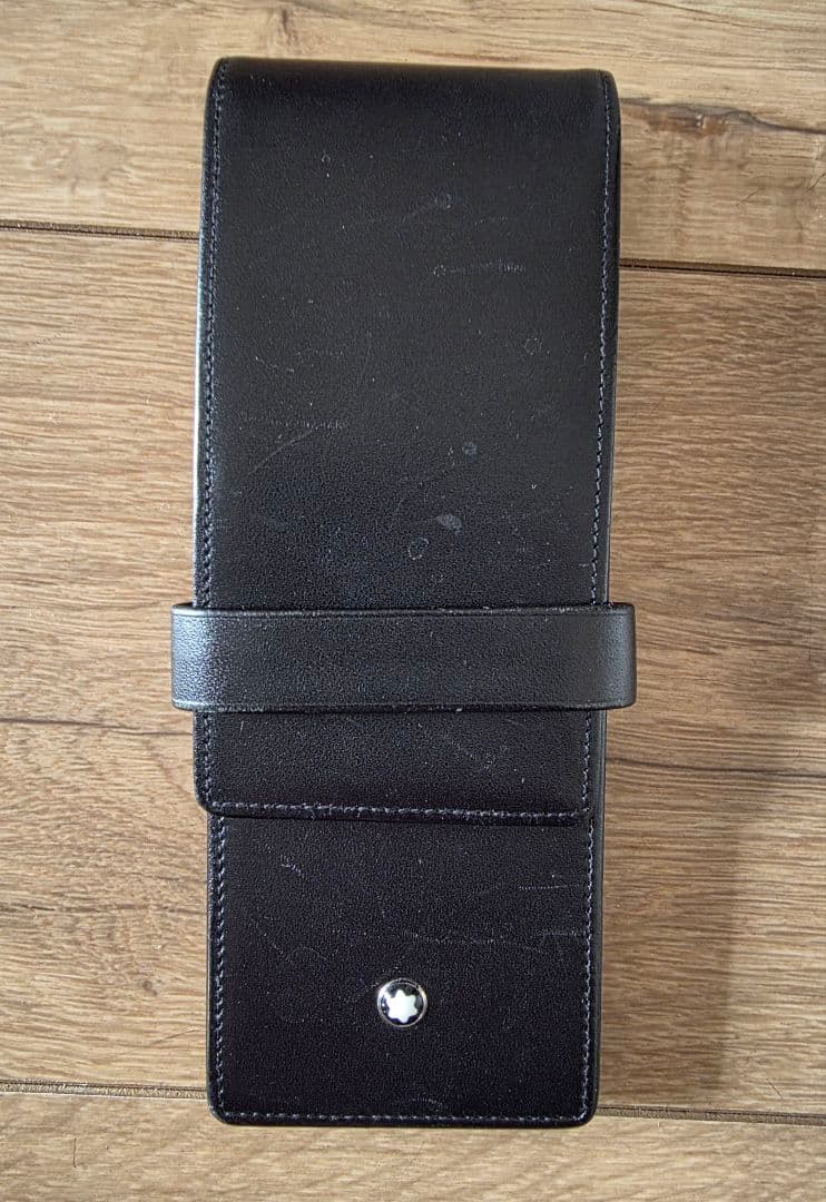 モンブラン　レザーペンケース　3本差　ブラック