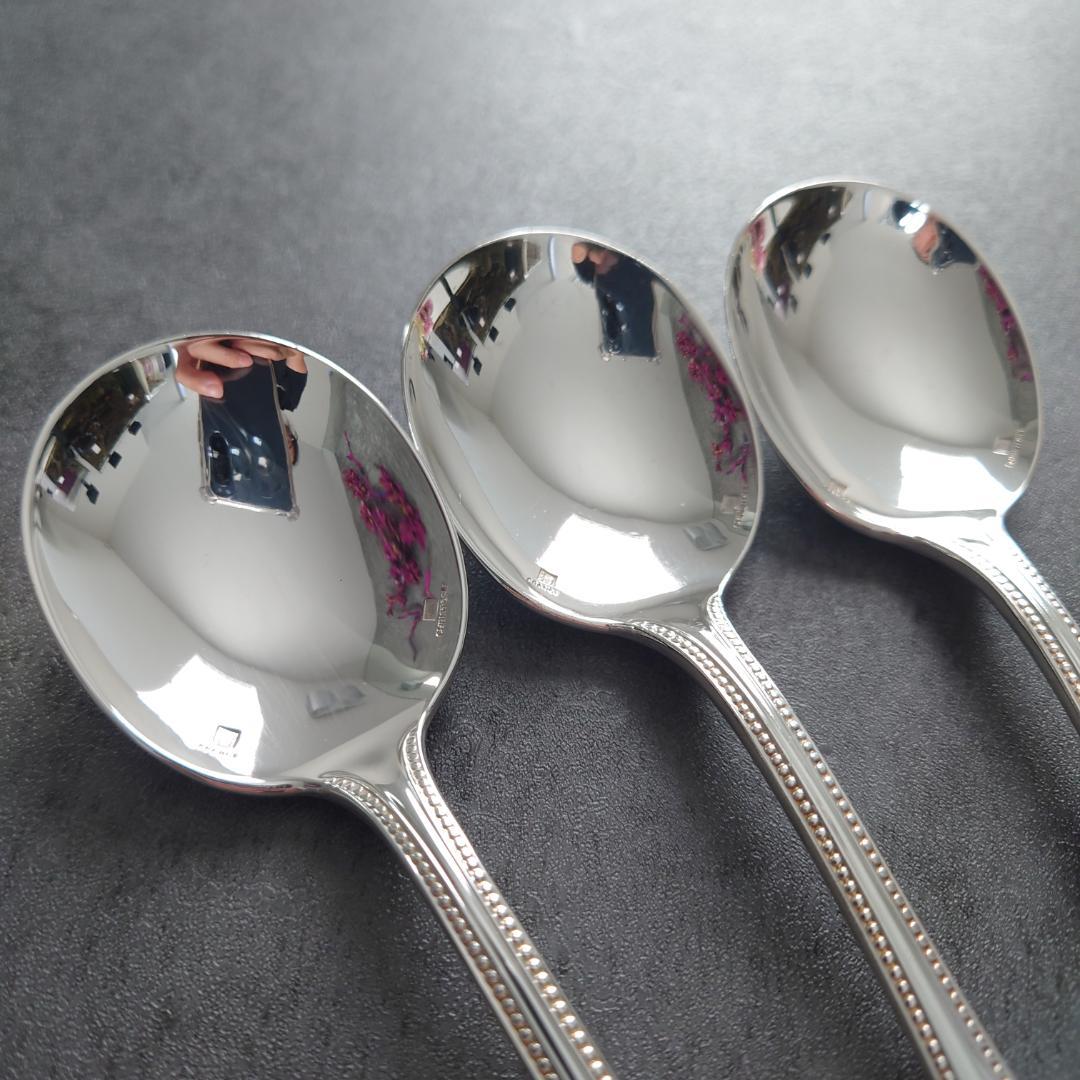 希少 美品 クリストフル パール コンソメスプーン 3点