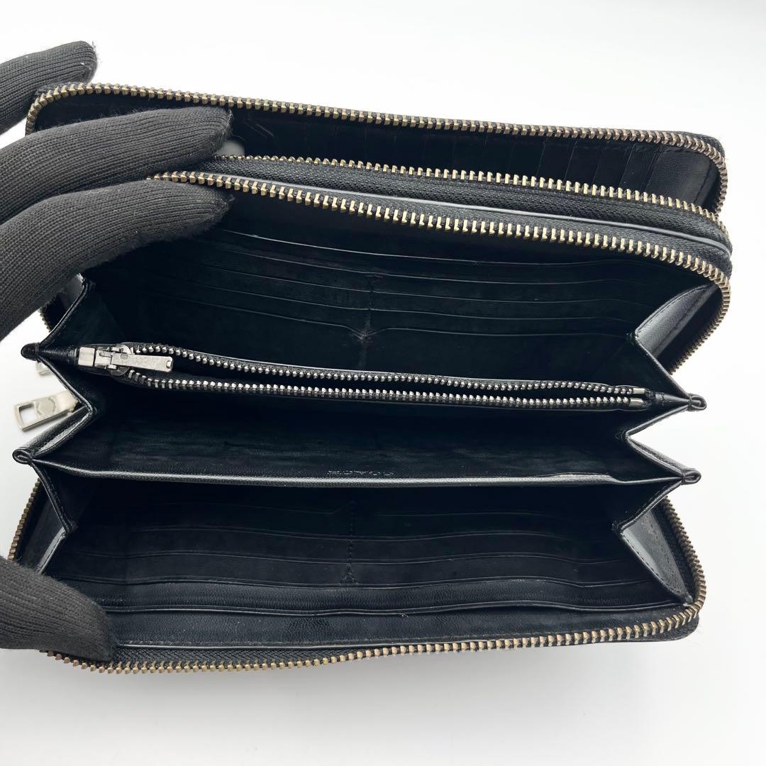 コーチ オーガナイザー ダブルジップ シグネチャー レザー エンボスロゴ