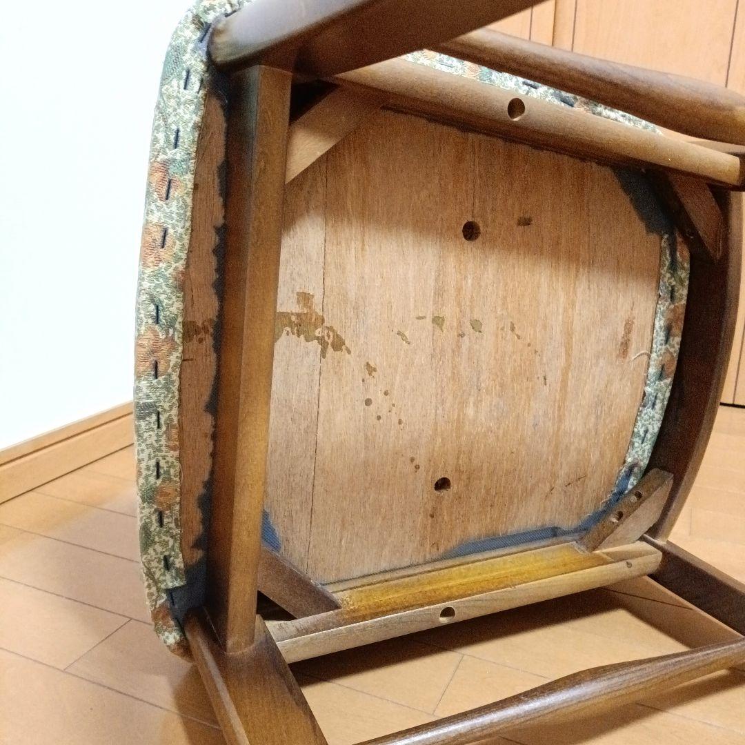 カリモク　コロニアル　ダイニングチェア　ジャガード　レトロ　花柄　ヴィンテージ