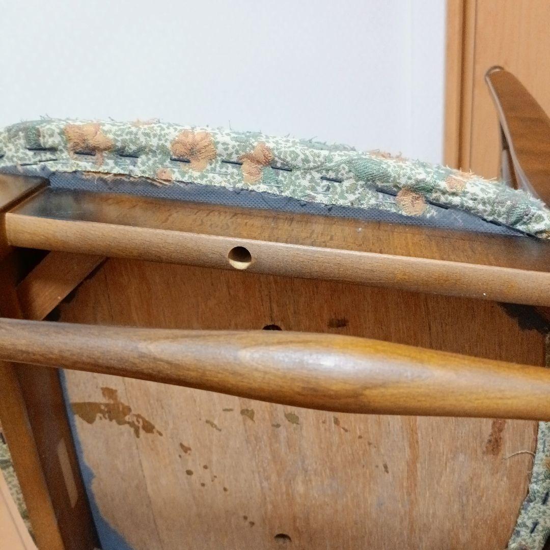 カリモク　コロニアル　ダイニングチェア　ジャガード　レトロ　花柄　ヴィンテージ