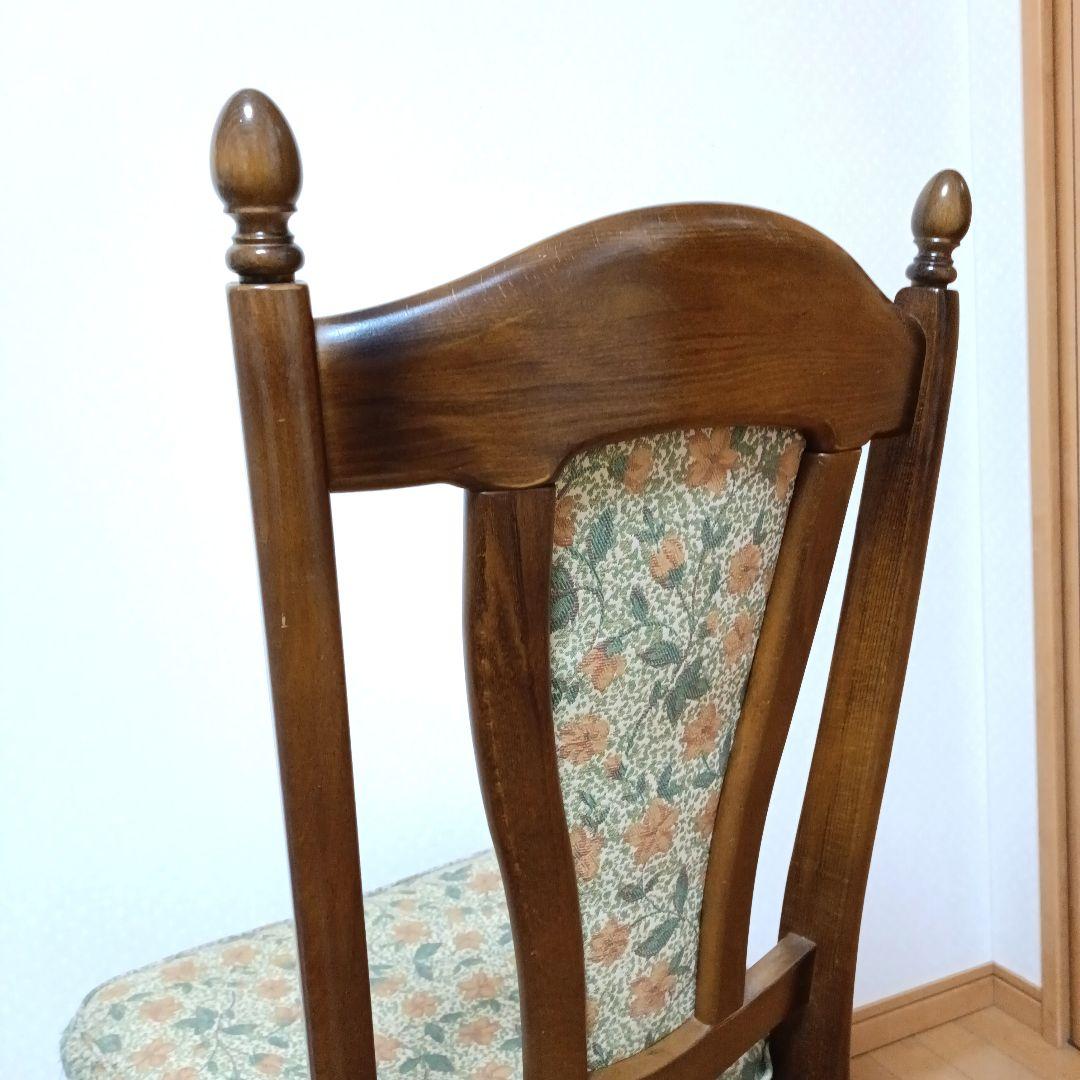カリモク　コロニアル　ダイニングチェア　ジャガード　レトロ　花柄　ヴィンテージ