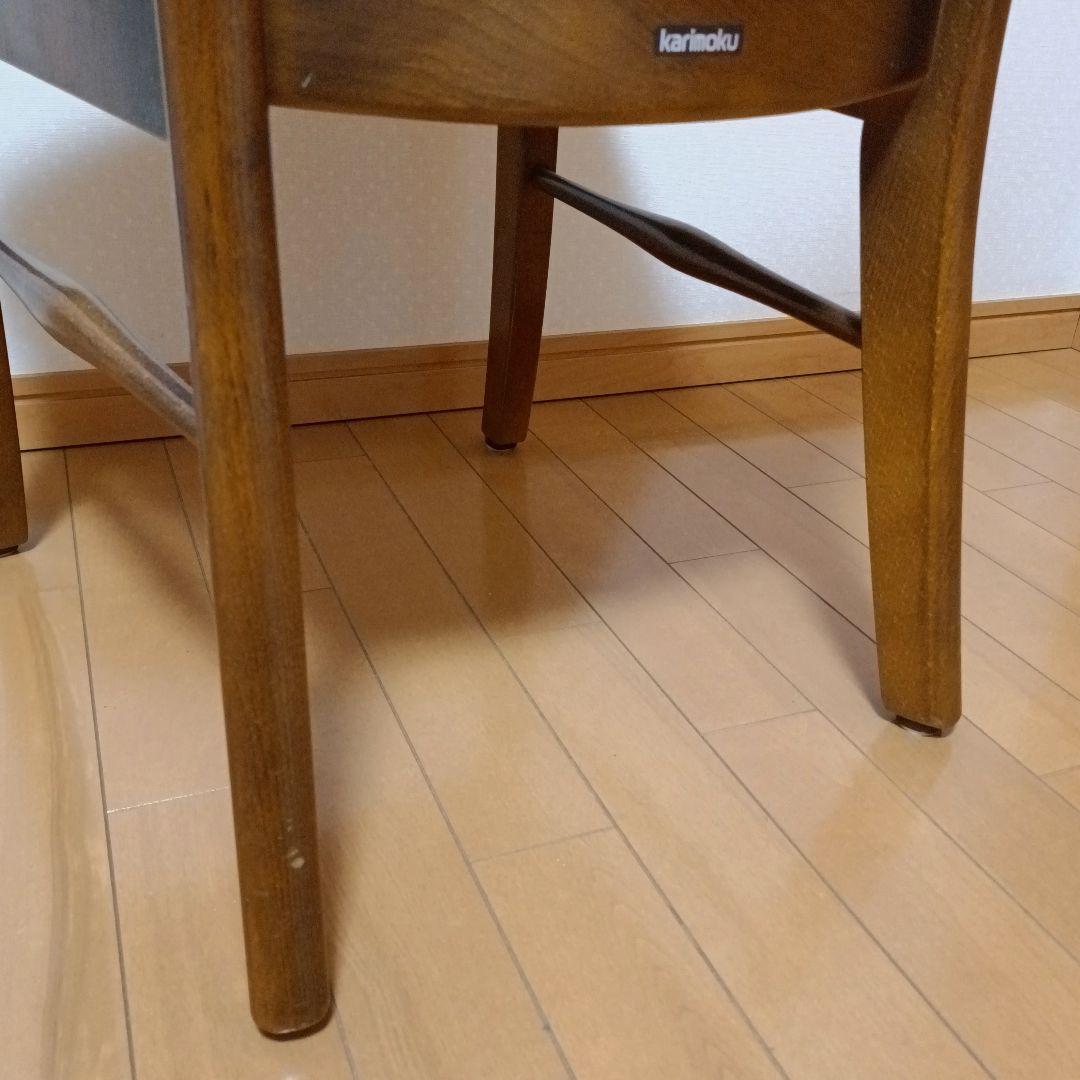 カリモク　コロニアル　ダイニングチェア　ジャガード　レトロ　花柄　ヴィンテージ