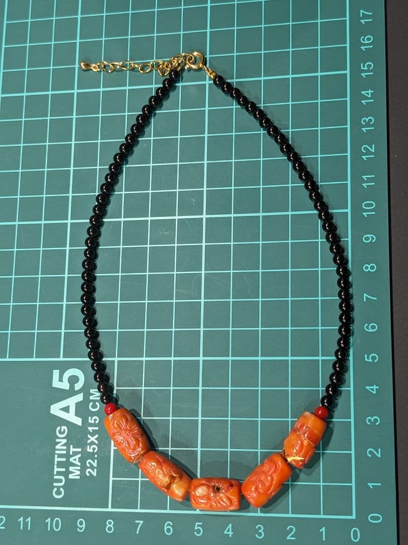 珊瑚 ヴィンテージ 手彫り コーラル ネックレス アンティーク コーラル ビーズ