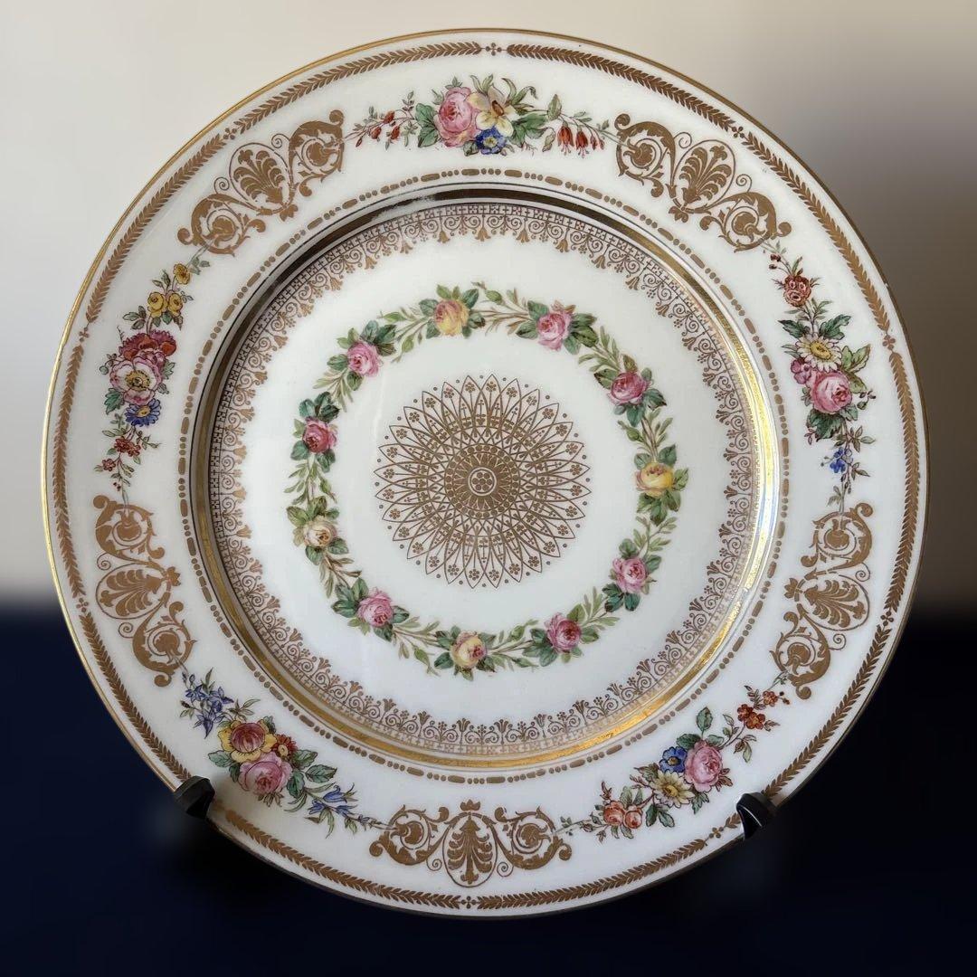 セーブル　SEVRES 金彩花柄プレート　24.8cm