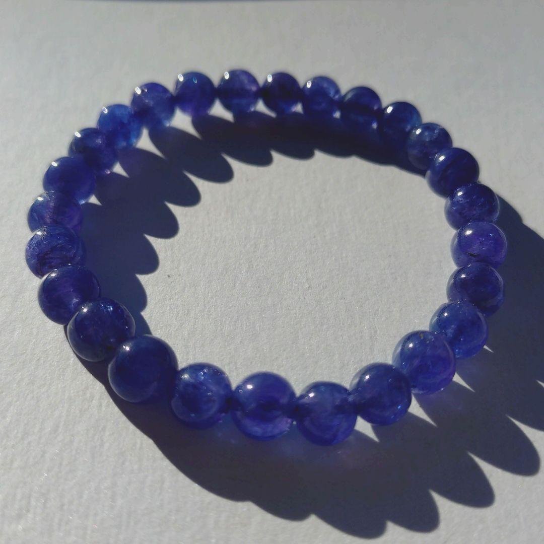 特価★タンザナイトブレスレット☆鑑別書付☆ゾイサイト 天然石