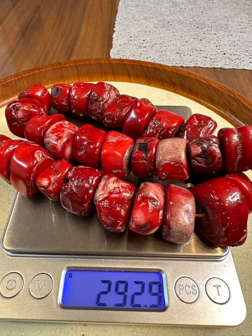 Z-602 赤珊瑚　サンゴ　ビーズ　一連　ハンドメイド