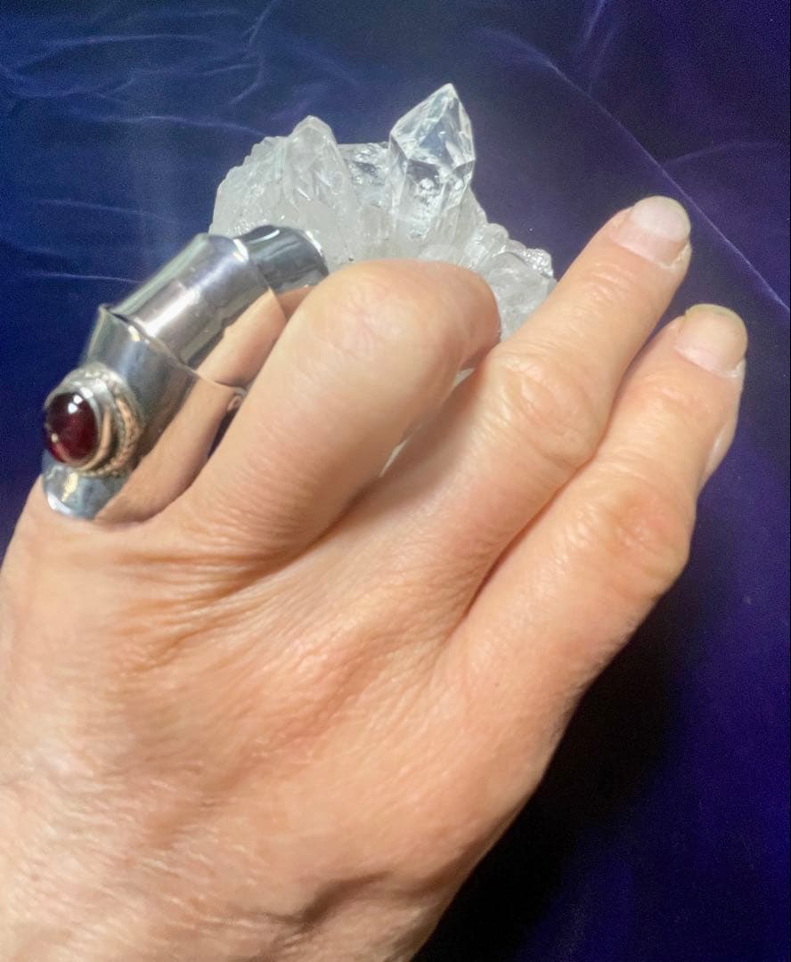 シルバー925 アーマーリング ガーネット付き刻印あり#15