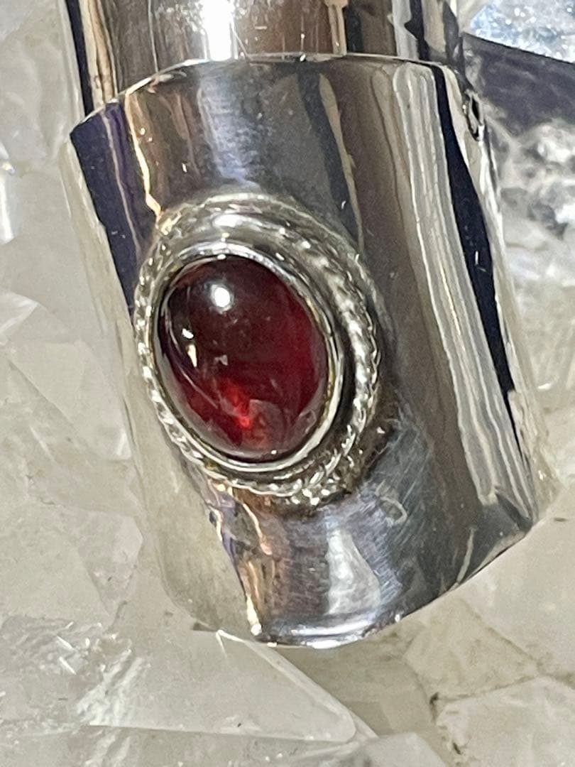 シルバー925 アーマーリング ガーネット付き刻印あり#15
