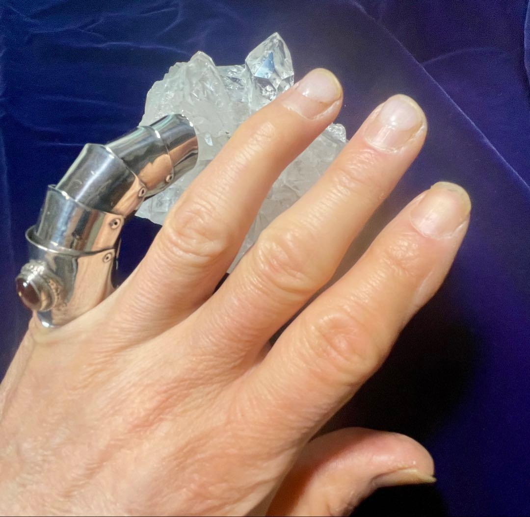 シルバー925 アーマーリング ガーネット付き刻印あり#15