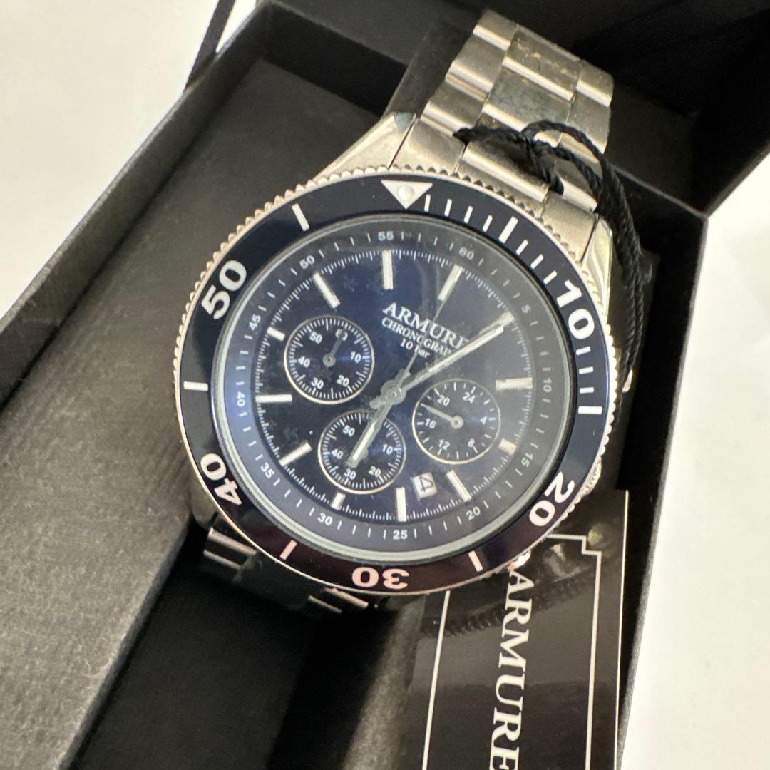 ★新品　未使用★ CITIZEN ARMURE クロノグラフウォッチ　ネイビー
