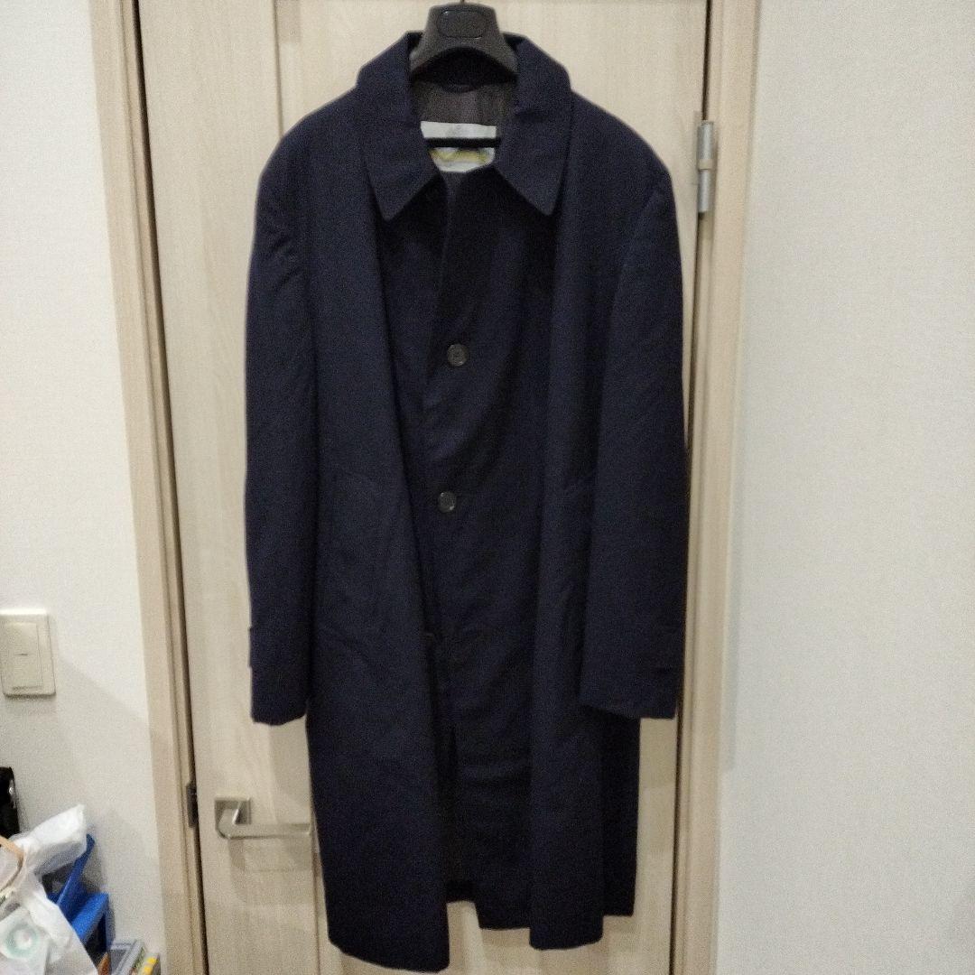 B*g様 アクアスキュータム ステンカラー コート ネイビー 52 ウールギャバ