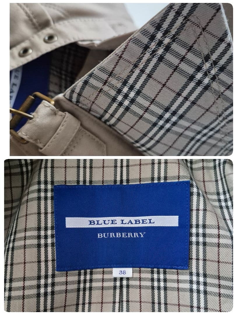 美品✨バーバリーブルーレーベル　トレンチコート　ノバチェック　ミドル丈　38