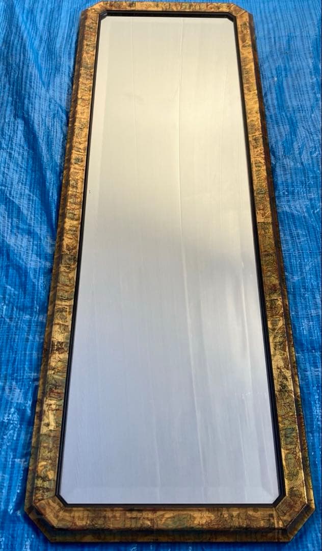 【美品】イタリア製 壁掛け鏡 姿見 八角形