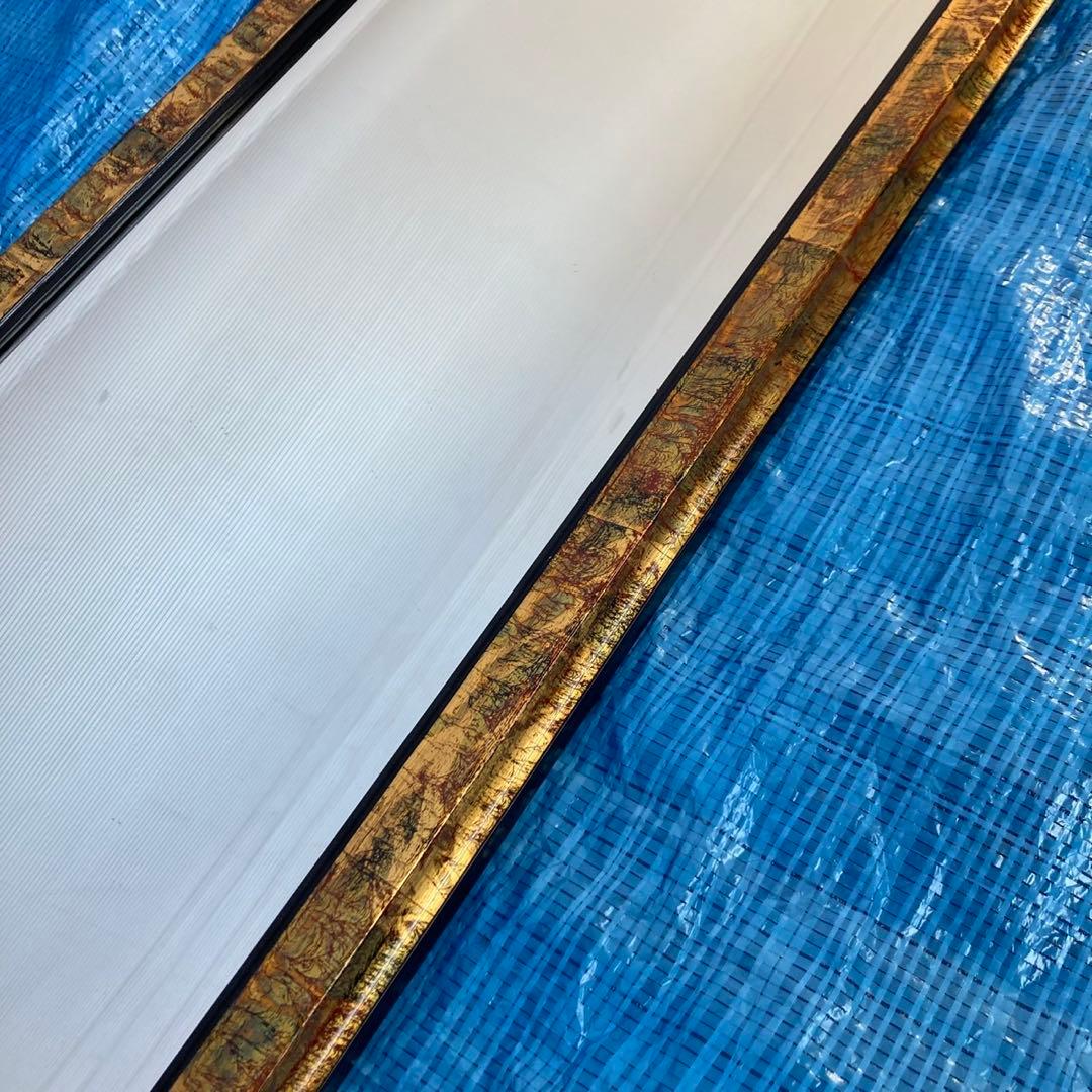 【美品】イタリア製 壁掛け鏡 姿見 八角形