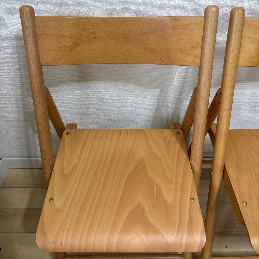 【廃盤・希少】美品✨　無印良品ブナ材折りたたみチェア　2脚 セット