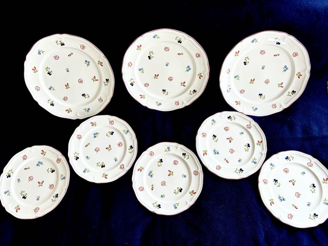 (未使用)Villeroy & Boch Petite Fleur 大中皿8枚組