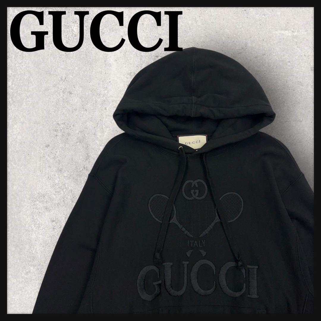 12012【人気モデル】グッチ　刺繍　定番カラーパーカー　GGインターロッキング
